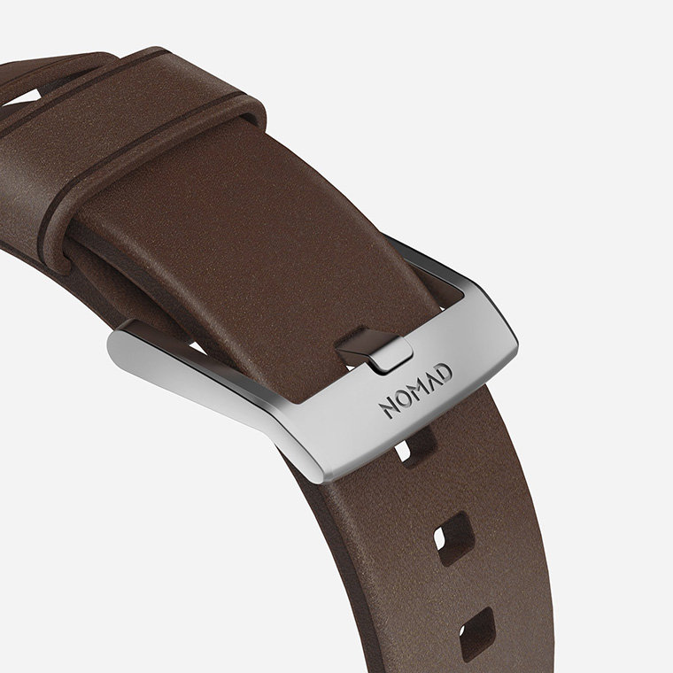 Ремешок кожаный Nomad Modern для Apple Watch 42/44 мм Коричневый с серебряной фурнитурой NM1A4RSM00 от Kremlinstore