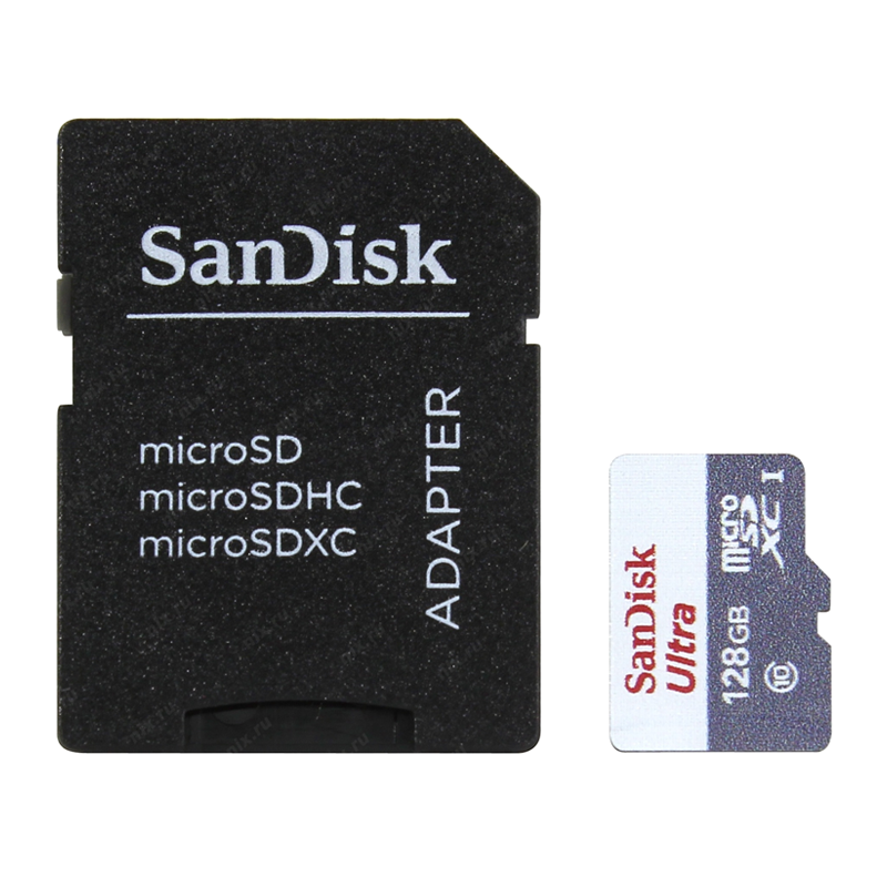 Карта памяти SanDisk Ultra microSDXC 128Gb UHS-I U1 Class10 + SD Adapter SDSQUNS-128G-GN6TA - фото 3