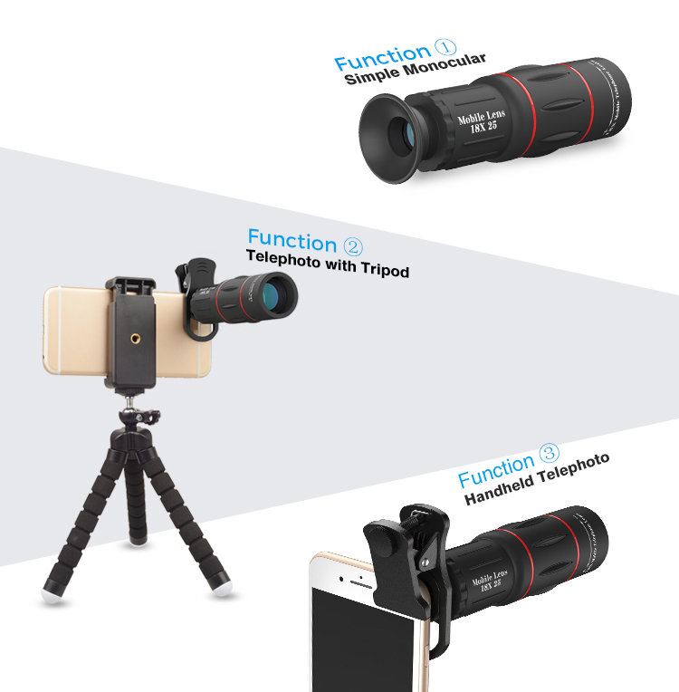 Комплект объективов Apexel 18x Telephoto 5-in-1 Kit для смартфона APL-T18XBZJ5 - фото 6