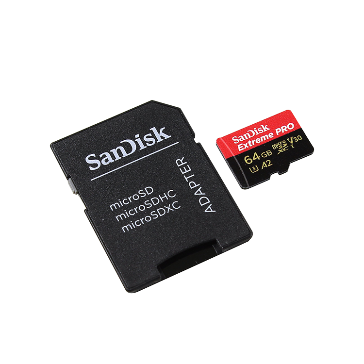 Карта памяти SanDisk Extreme Pro microSDXC 64Gb UHS-I U3 + SD Adapter SDSQXCY-064G-GN6MA - фото 1