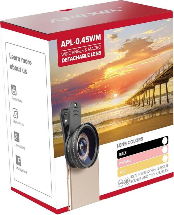 Комплект объективов Apexel 2-in-1 для смартфона APL-0.45WM - фото 6