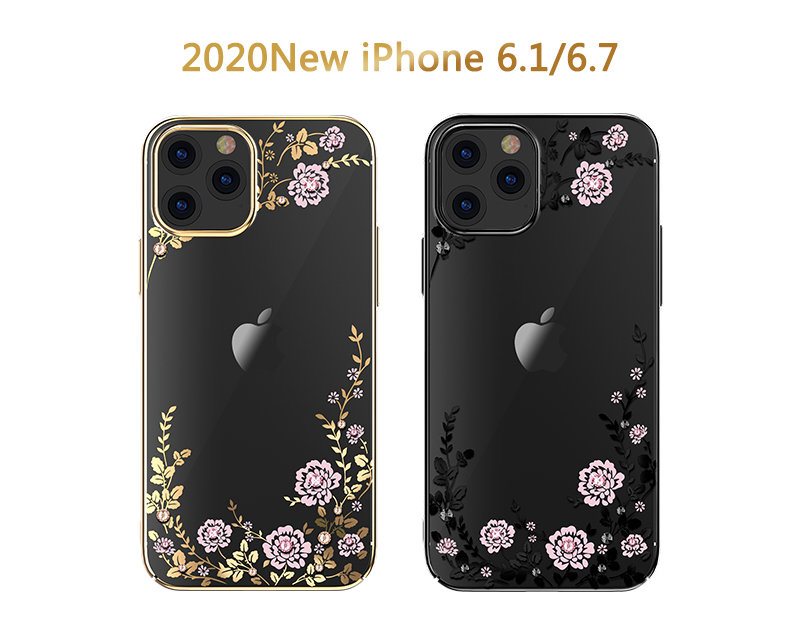 Чехол PQY Flora для iPhone 12/12 Pro Чёрный Kingxbar IP 12 6.1 чехол для iphone 14 pro air carbon high quality чёрный