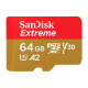 Карта памяти SanDisk Extreme microSDXC 64GbUHS-I U3 V30 + SD Adapter - Изображение 115395