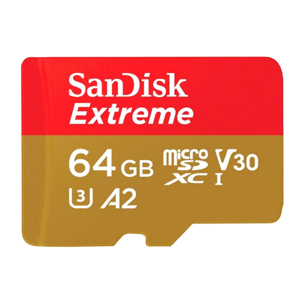 Карта памяти SanDisk Extreme microSDXC 64GbUHS-I U3 V30 + SD Adapter SDSQXA2-064G-GN6AA