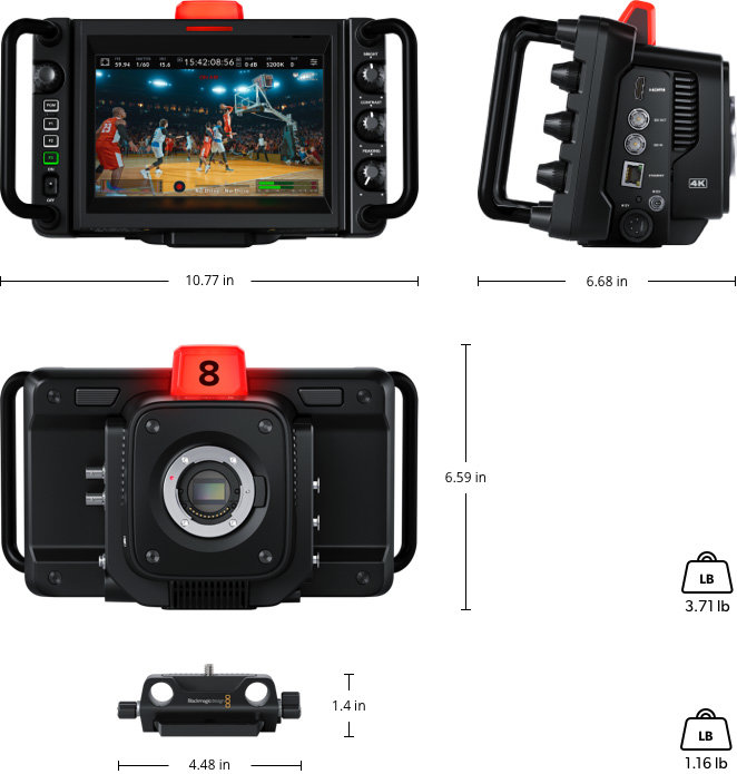 Кинокамера Blackmagic Studio Camera 4K Pro G2 CINSTUDMFT/G24PDFG2 - фото 8