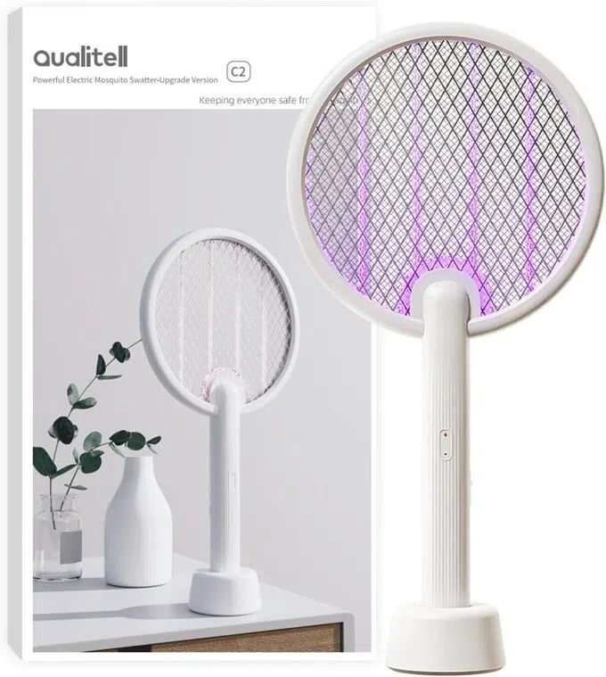 Электрическая мухобойка Qualitell C2 Powerful Electric Mosquito Swatter Белая - фото 4