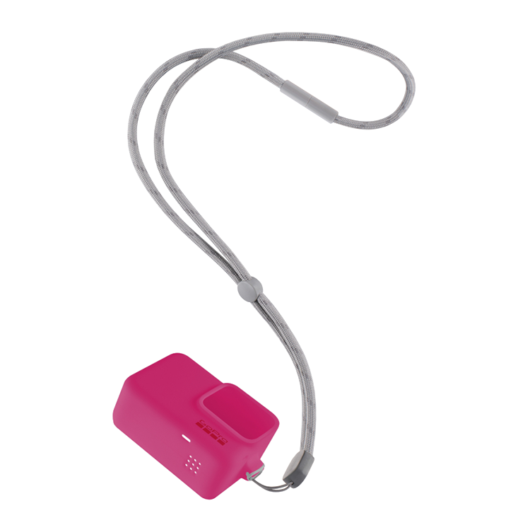 Силиконовый чехол с ремешком GoPro Sleeve + Lanyard Neon для HERO5/6/7 Неоновый розовый ACSST-011 чехол для одеял 30x40x20 см peva бордо