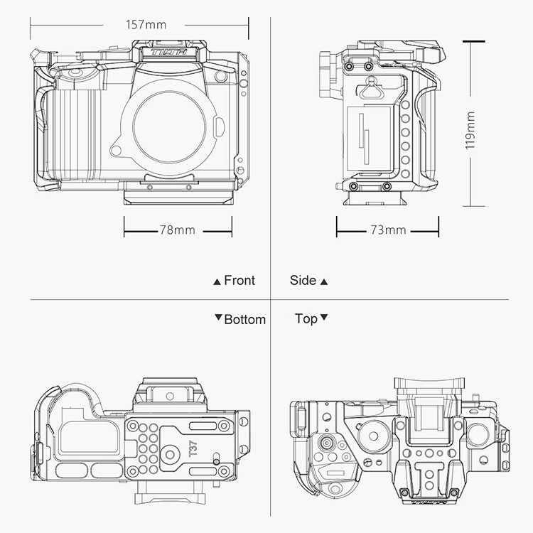 Клетка Tilta Full Camera Cage для Panasonic GH (Tilta Gray) TA-T37-FCC-G - фото 6