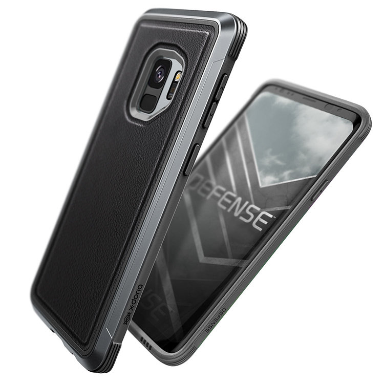 Чехол X-Doria Defense Lux для Galaxy S9 Чёрная кожа 468169 чехол df