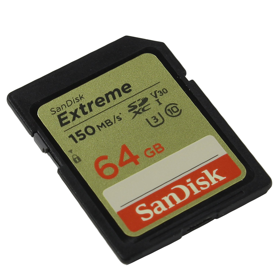 Карта памяти SanDisk Extreme SDXC 64Gb UHS-I U3 V30 SDSDXV6-064G-GNCIN