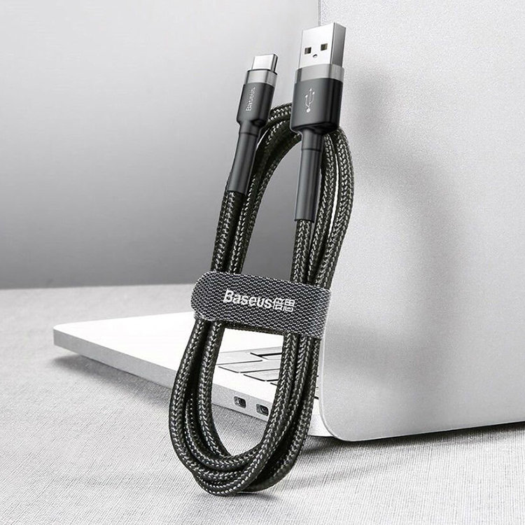 Кабель Baseus Cafule USB - Type-C 1м Серый CATKLF-BG1 - фото 1