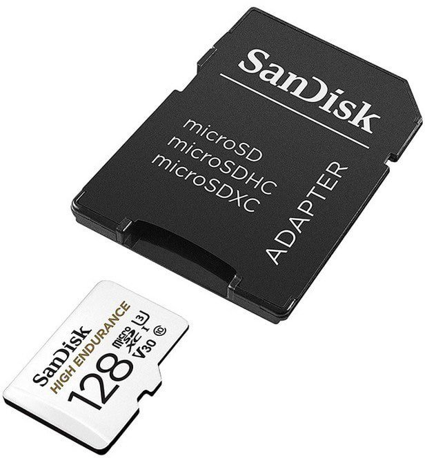 Карта памяти SanDisk High Endurance 128Gb microSDXC UHS-I V30 (U3) + SD adapter SDSQQNR-128G-GN6IA