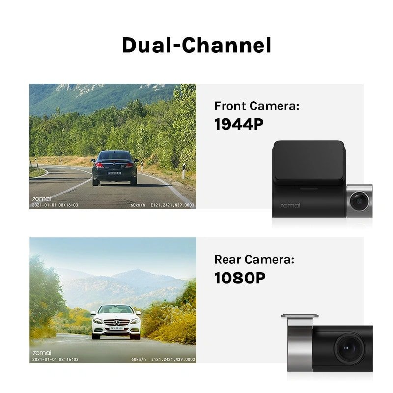 Видеорегистратор Xiaomi 70mai Dash Cam Pro Plus+Rear Cam Set Чёрный - фото 2