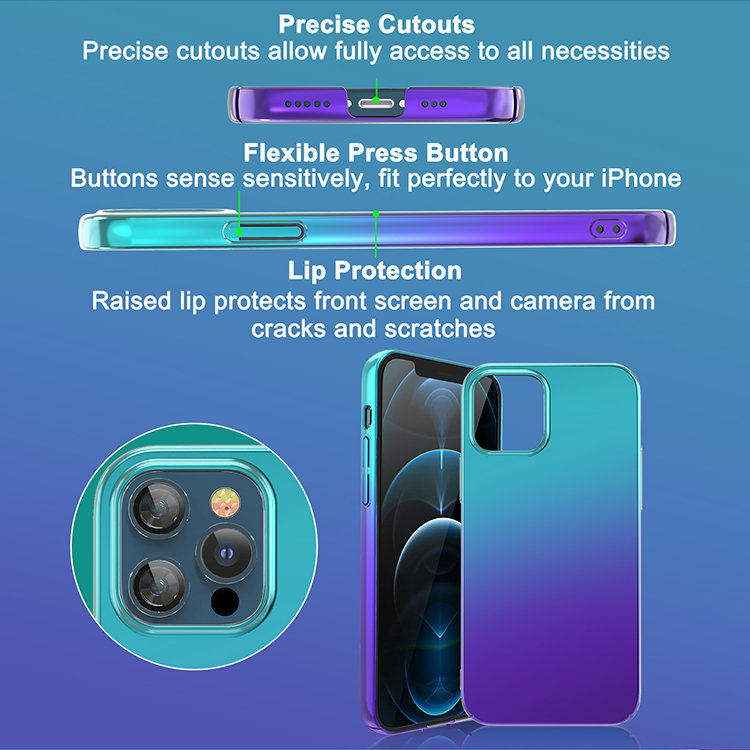 Чехол Kingxbar Aurora для iPhone 12 Pro Max Синий-Фиолетовый Kingxbar IP 12/12 Pro Max  Aurora Series (Blue-Purple) - фото 4