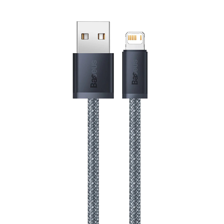 Кабель Baseus Dynamic USB - Lightning 2.4A 2м Серый CALD000516 кабель satechi usb c to lightning mfi cable 0 25м для зарядки и передачи данных до 60w серый st tcl10m