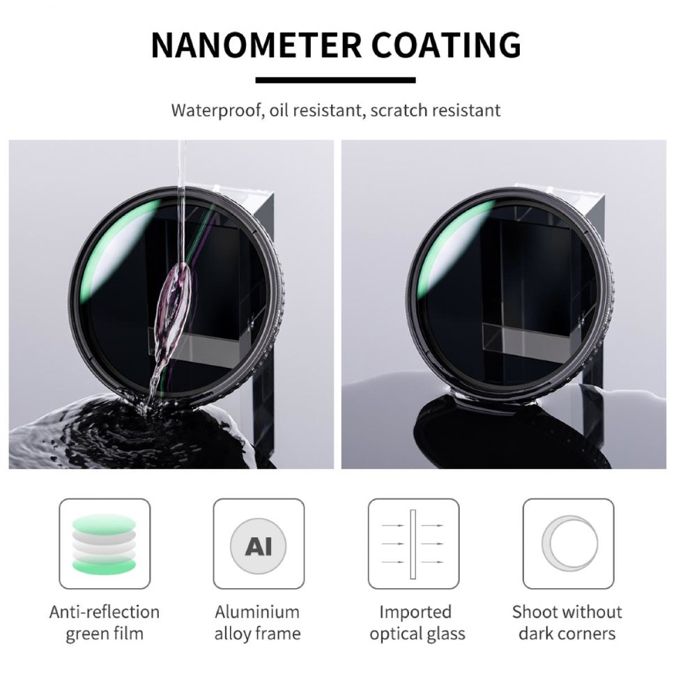 Светофильтр K&F Concept Nano-X ND32-512 49мм KF01.1467 - фото 6