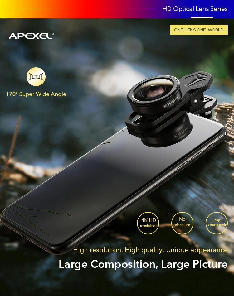 Объектив Apexel Wide Angle 170° для смартфона APL-HB170SW от Kremlinstore