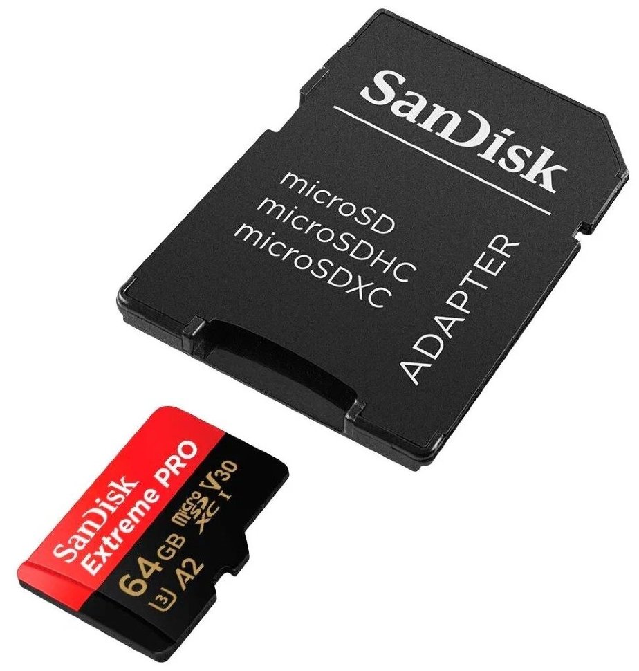 Карта памяти SanDisk Extreme PRO microSDXC 64Gb UHS-I U3 V30 A2 + ADP SDSQXCU-064G-GN6MA - фото 6