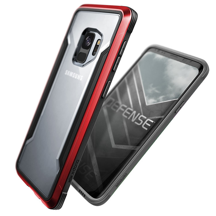 Чехол X-Doria Defense Shield для Galaxy S9 Чёрно-красный 468220 чехол для airtag red line пластиковый магнитный белый ут000025971
