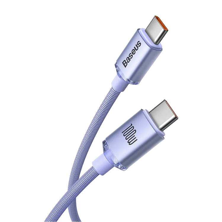 Кабель Baseus Crystal Shine CW-FXP Type-C 100W 2м Фиолетовый CAJY000705 карта адаптера pci e плата преобразователя карты расширения pci e x1 в pci e x16 с кабелем usb3 0 кабель питания plug and play