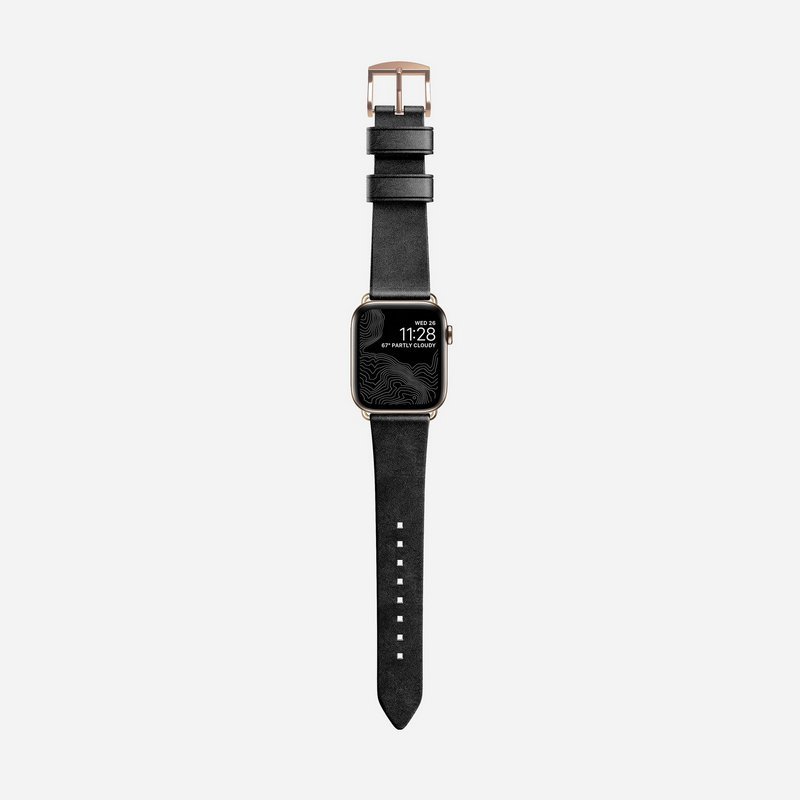 Ремешок Nomad Modern Slim для Apple Watch 38/40 мм Чёрный с золотой фурнитурой NM1A31SM00 - фото 2