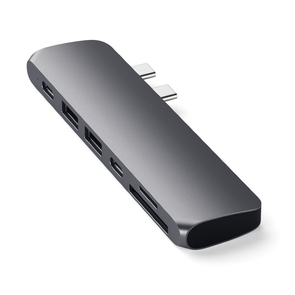 Хаб Satechi Aluminum Pro Hub для Macbook Pro (HDMI, Type-C Thunderbolt 3, SD, microSD, 2 x USB 3.0) Серебро ST-CMBPS - фото 5