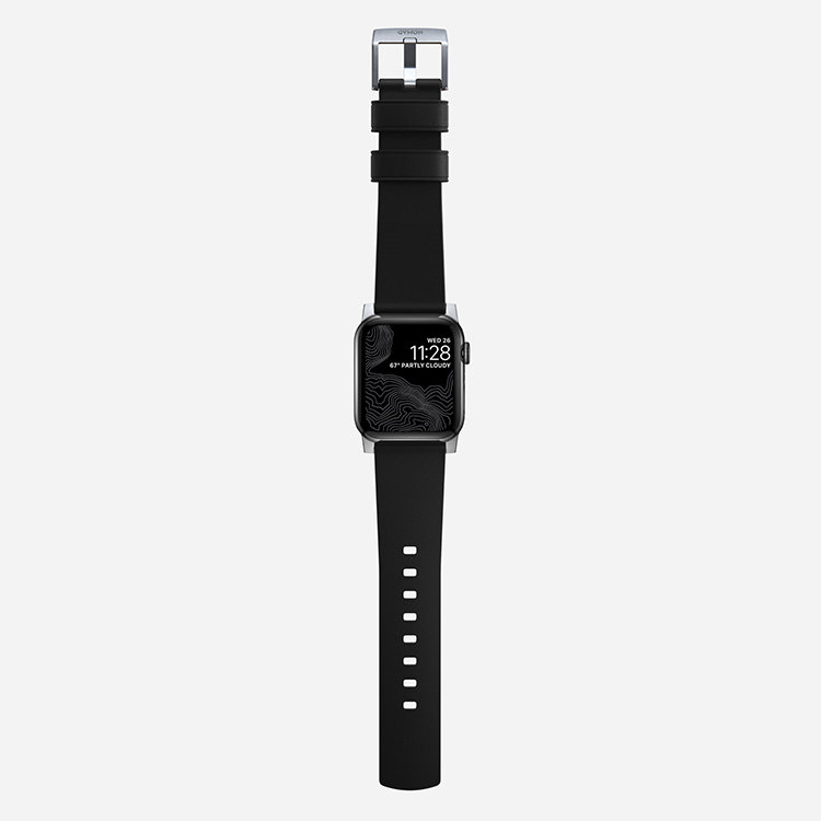 Ремешок Nomad Active Strap Pro для Apple Watch 42/44мм Чёрный с серебряной фурнитурой NM1A41SNW0 - фото 2