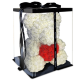Мишка из роз с красным сердцем 40 см Молочный - Изображение 87683