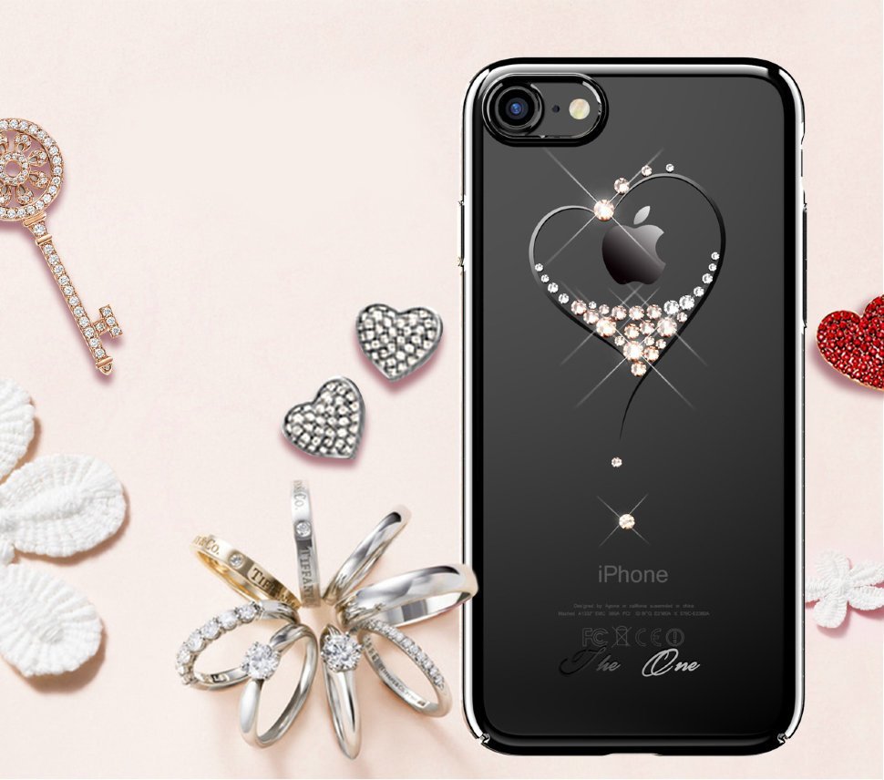 Чехол Kingxbar Starry Sky-Heart для iPhone 7/8 Plus Чёрный Kingxbar I8P Starry Sky-Heart (Black) - фото 1