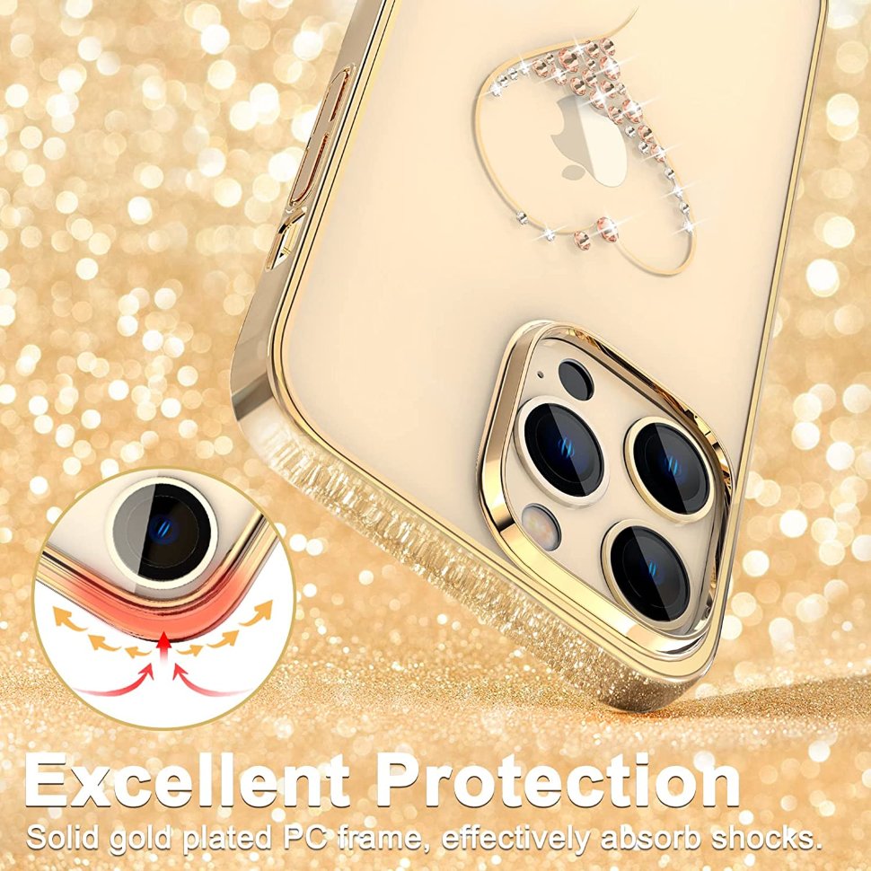 Чехол PQY Wish для iPhone 14 Pro Золото чехол pqy phoenix для iphone 13 flying золото зеленый kingxbar ip 13 6 1
