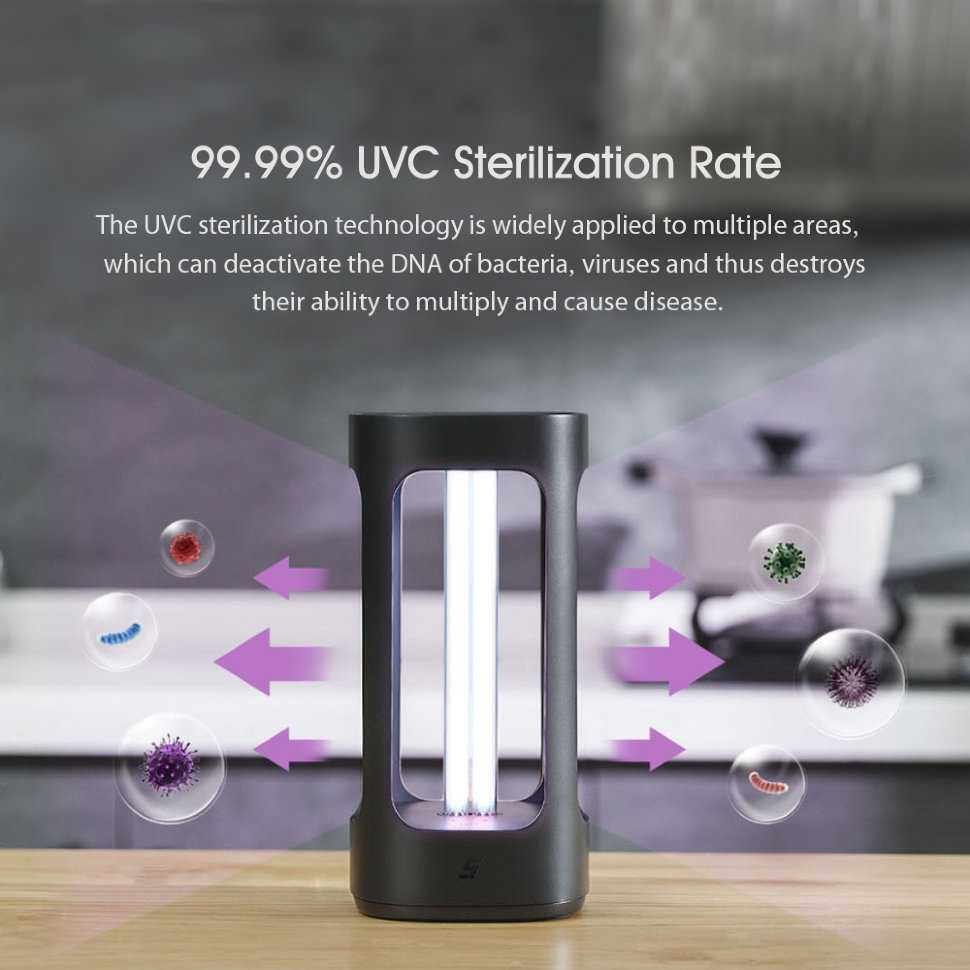 Дезинфицирующая лампа Xiaomi FIVE Smart Sterilization Light Чёрная YSXDD001YS - фото 1