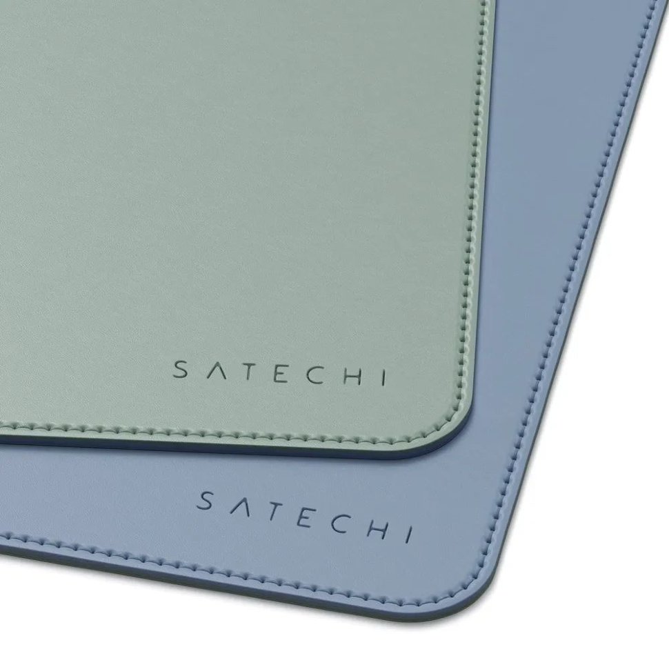 Коврик Satechi Dual Side ECO-Leather Deskmate Синий/зеленый ST-LDMBL