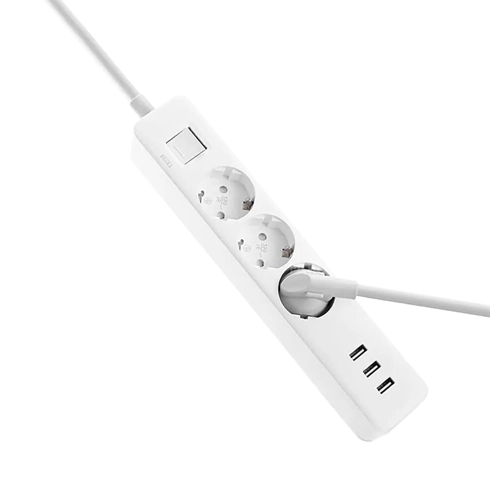 Сетевой фильтр Xiaomi Mi Power Strip (3 розетки + 3 USB) (EU) Белый XMCXB04QM - фото 2