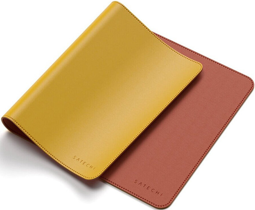 Коврик Satechi Dual Side ECO-Leather Deskmate Желтый/оранжевый ST-LDMYO коврик satechi eco leather deskmate для компьютерной мыши синий st ldmb