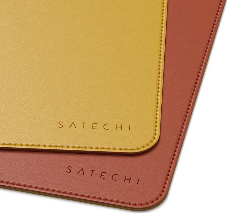 Коврик Satechi Dual Side ECO-Leather Deskmate Желтый/оранжевый ST-LDMYO - фото 4