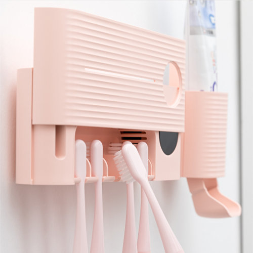 Умный держатель для зубных щеток с дезинфекцией Xiaomi Sothing UV Light Toothbrush Sterilizer Holder Розовый - фото 2
