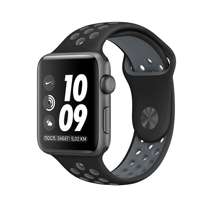 Ремешок спортивный Dot Style для Apple Watch 38/40ммЧерно-Серый - фото 1