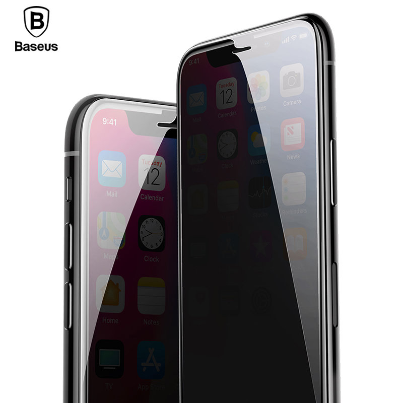 Стекло антишпион Baseus 0.3мм для iPhone XR Чёрное SGAPIPH61-ATG01 - фото 9