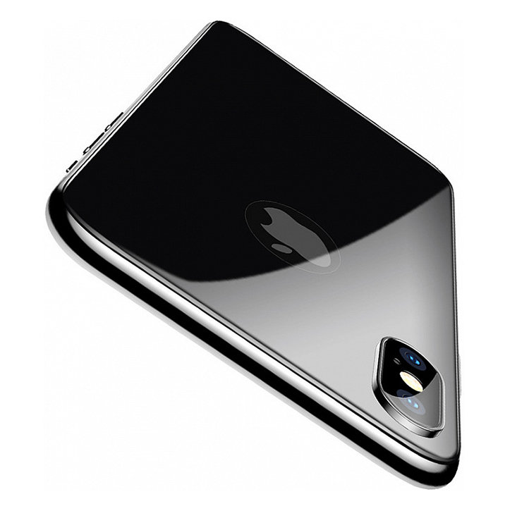 Стекло на крышку Baseus 4D Tempered Back Glass для iPhone X Серое SGAPIPHX-4D0G - фото 4