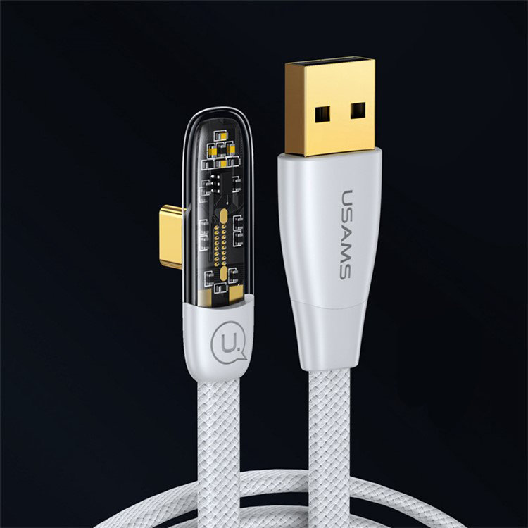 Кабель USAMS US-SJ585 USB - Type-C 6A 66W 1.2м Белый SJ585USB02 дата кабель more choice usb 2 1a для type c плоский k20a нейлон 1м white