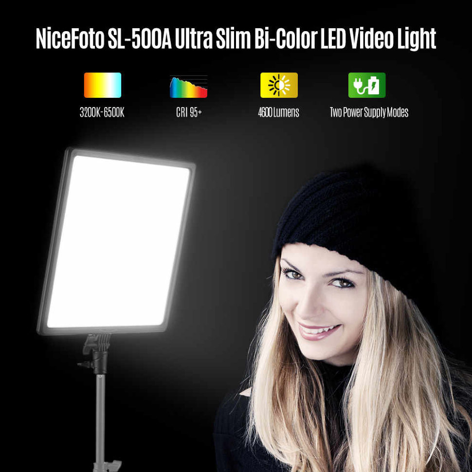 Осветитель NiceFoto SL-500A (AC adapter) - фото 7