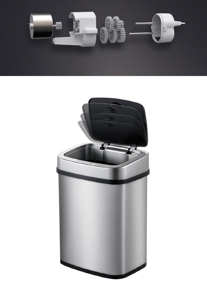 Мусорное ведро Xiaomi Ninestars Stainless steel Sensor Trash Can 15L Серебро DZT-15-5 - фото 8