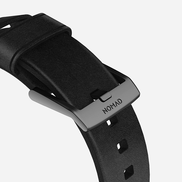 Ремешок кожаный Nomad Modern для Apple Watch 42/44 мм Чёрный с серебряной фурнитурой NM1A4RBM00 от Kremlinstore