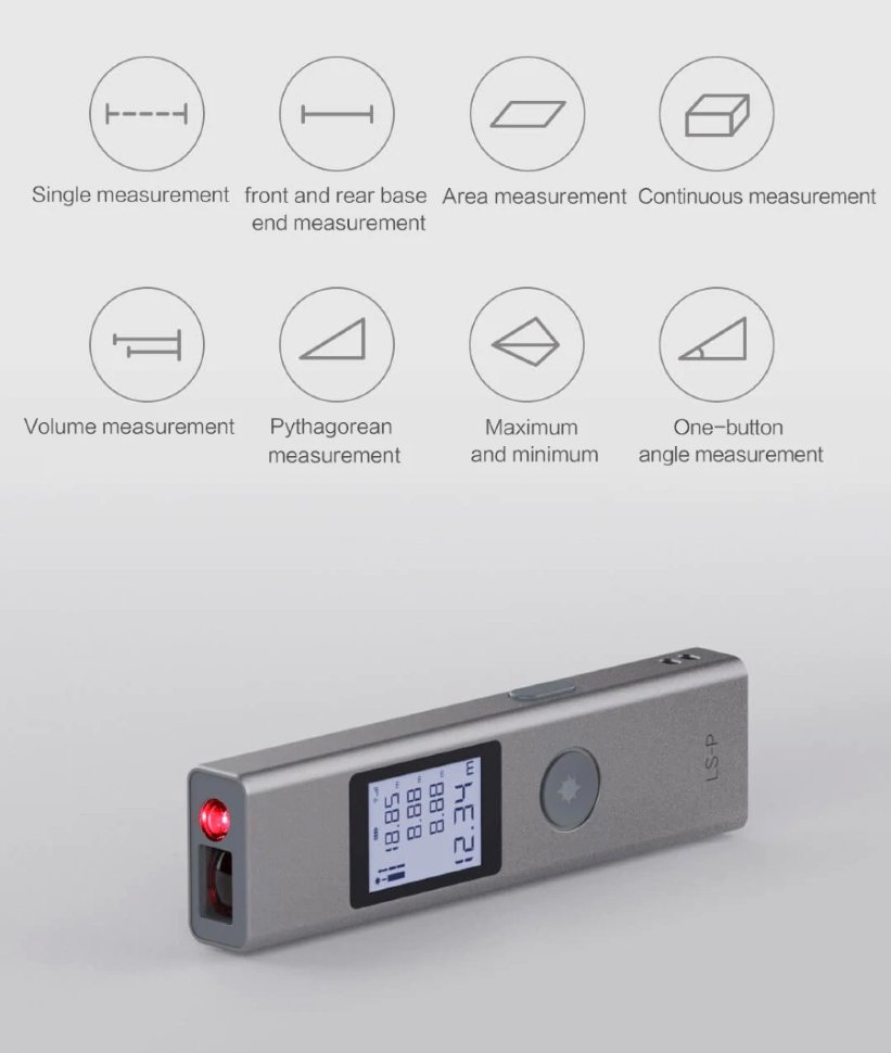 Лазерный дальномер Xiaomi Duka LS-P Laser Range Finder 40м - фото 5
