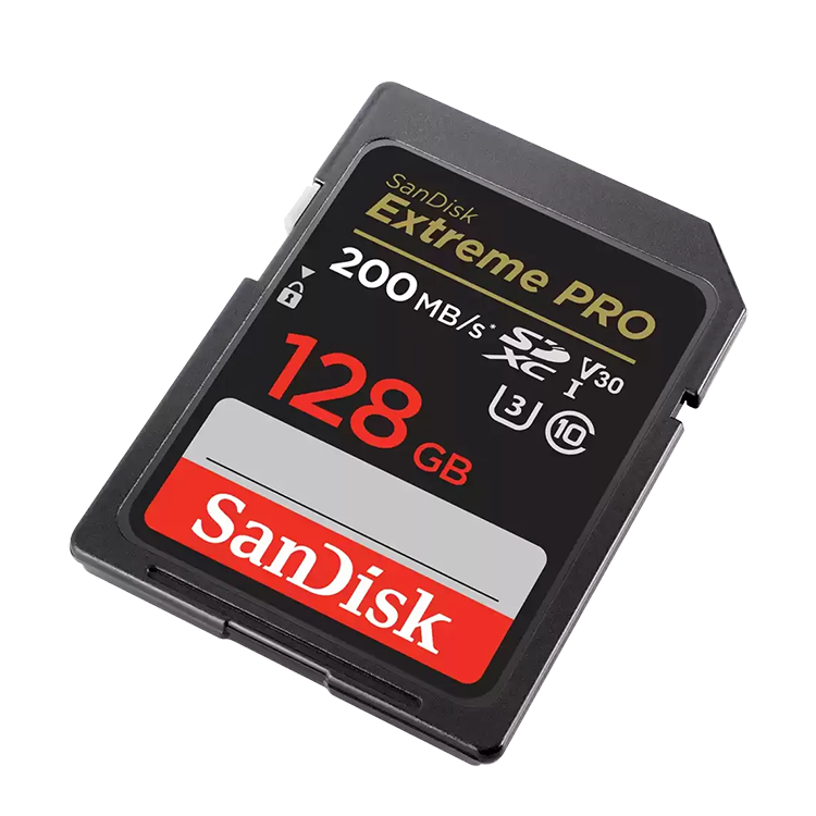 Карта памяти SanDisk Extreme Pro 128Gb SDXC UHS-I U3 V30 SDSDXXD-128G-GN4IN подарочная карта 500