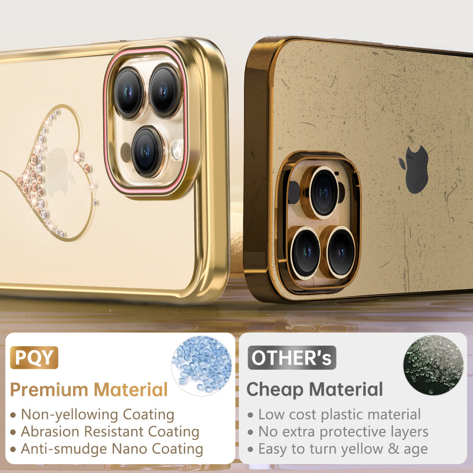 Чехол PQY Wish для iPhone 15 Pro Золото - фото 9