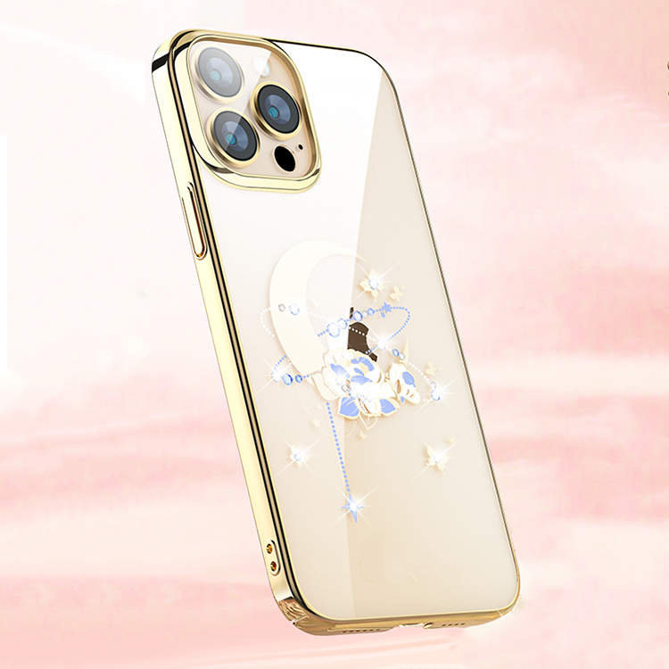 Чехол PQY Moon для iPhone 13 Pro Max Flower Kingxbar IP 13 6.7 for iphone 15 butterfly flower pattern flip leather phone case brown