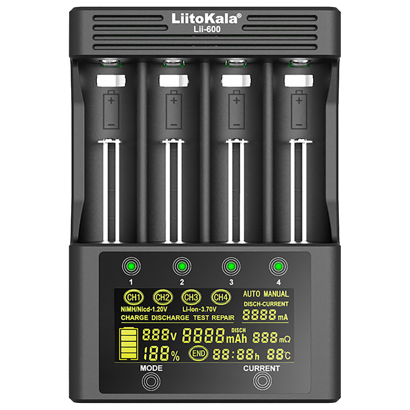 Зарядное устройство LiitoKala Lii-600 car Lii-600+car 2 аккумулятора np w235 зарядное устройство smallrig 3822