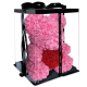Мишка из роз с красным сердцем 40 см Розовый - Изображение 83021