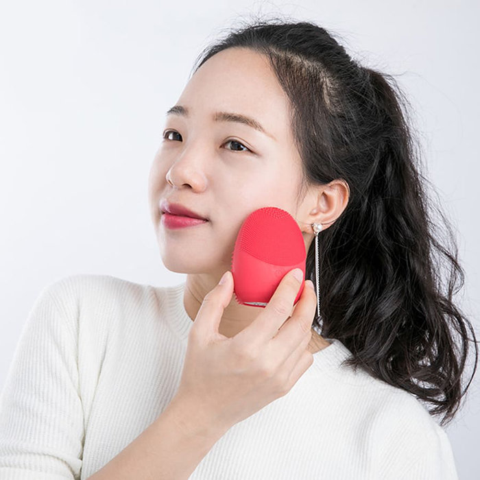 Аппарат для ультразвуковой чистки лица Xiaomi Jordan & Judy Silicone Facial Cleaner Розовый NV0001 - фото 5